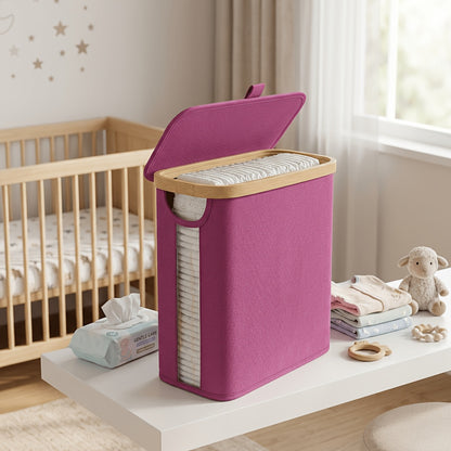1/2pcs Lightweight Foldable Bamboo Border Storage Organizer, Water-resistant & Damp-proof, Space-saving Fits Drawers & Narrow Spaces, Multi-use for Toilet Paper, Diapers, Laundry, Easy to Store, Practical Home Organizer for Bathroom Bedroom Living