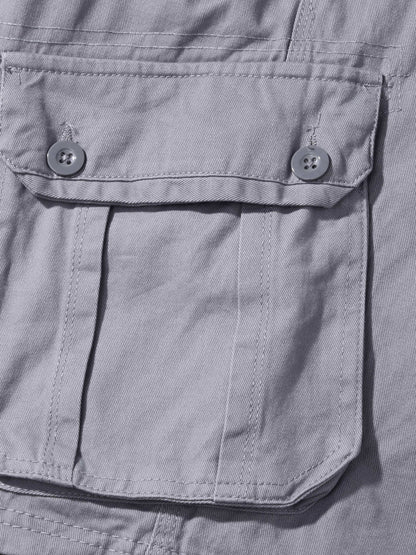Men'S Pure Washed Outdoor Multi-Pocket Tooling Shorts Suitable for Daily Hunting, Fishing, Mountaineering, Camping And Other Outdoor Leisure Activities