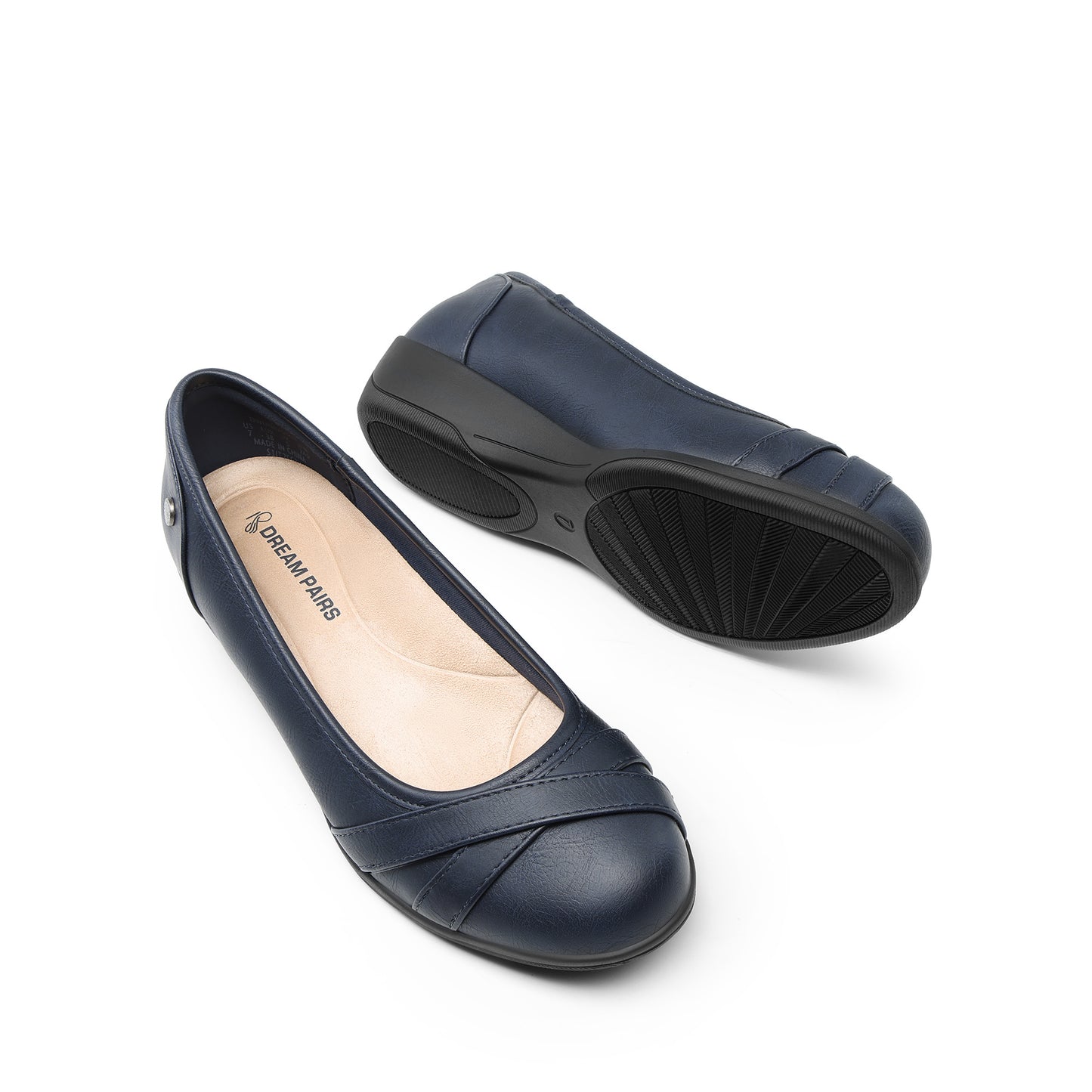 Womens Fashionable Flat Shoes, Rounded Toe with Flat Heel Shoes, Shoes for Women, Suitable for Dressing, Parties, Walking, Comfortable, Simple Design, Soft Insole