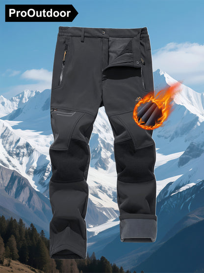 Men's Winter Fleece Pants Outdoor Softshell Pants Thickened Warm Lined Camping Fishing Trekking Hiking Pants Casual Trousers