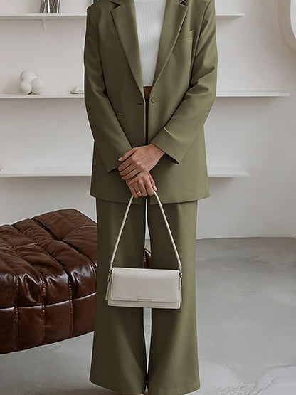 Women'S Suit Set | Soft Fabric Classic Relaxed Fit Tapered Silhouette | Casual Blazer Pants Two Piece Set Business Formal Style for Business Trip And Networking Event Occasions | Structured