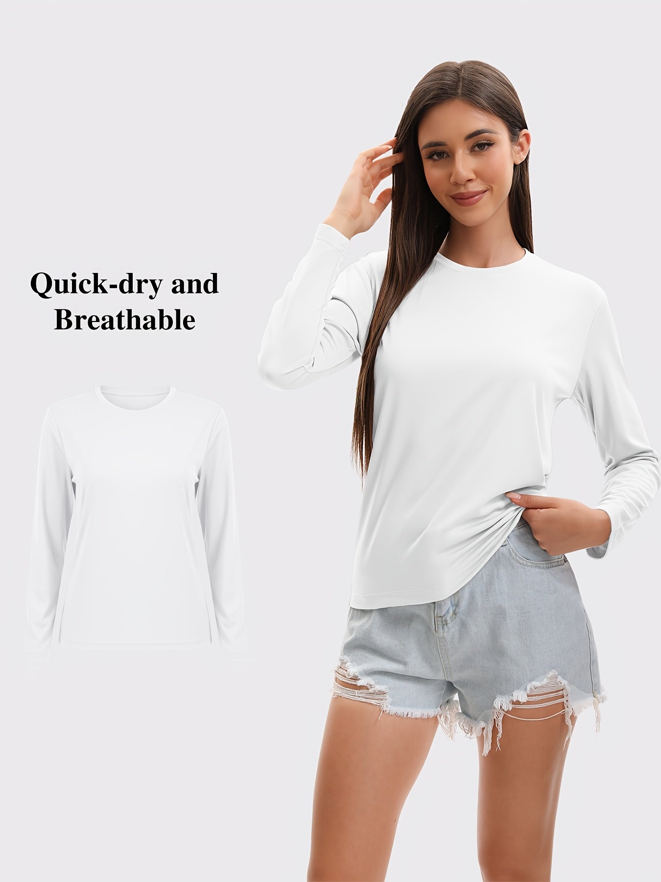 5pcs Women's Quick-drying And Breathable Long-sleeved T-shirt Set, Basic Base Layer for Training, Moisture-wicking, Women's S Tops, Suitable for Casual Attire.