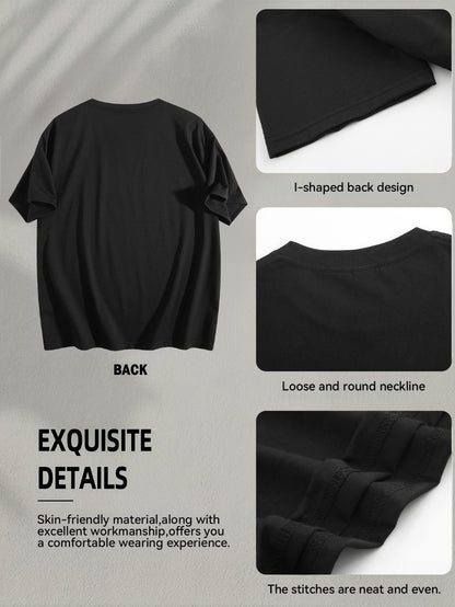 Men's Oversized T-Shirt - Round Neck Short Sleeve Weekend Style