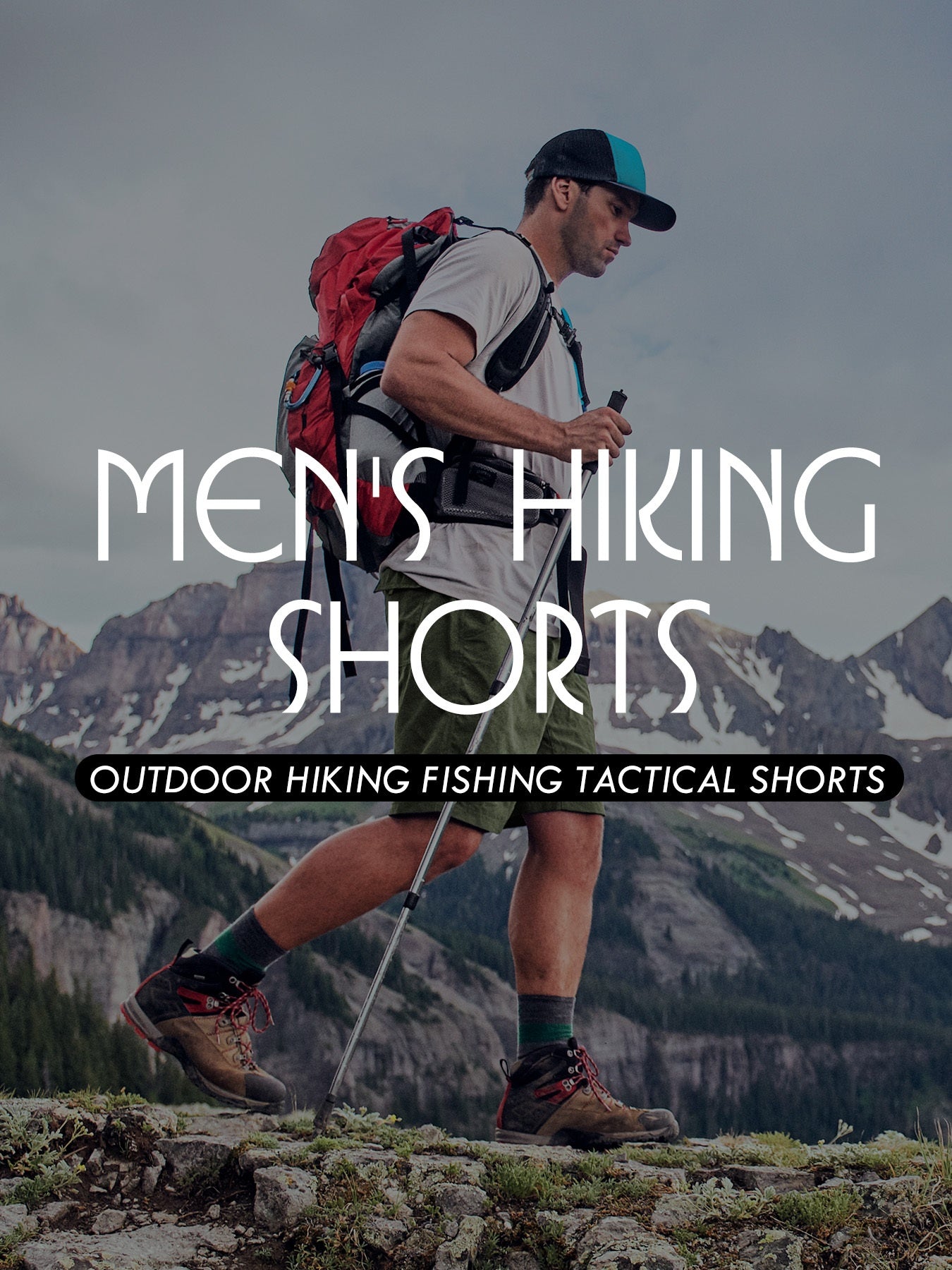Men's Green+Blue+Khaki Cargo Shorts - product view 26