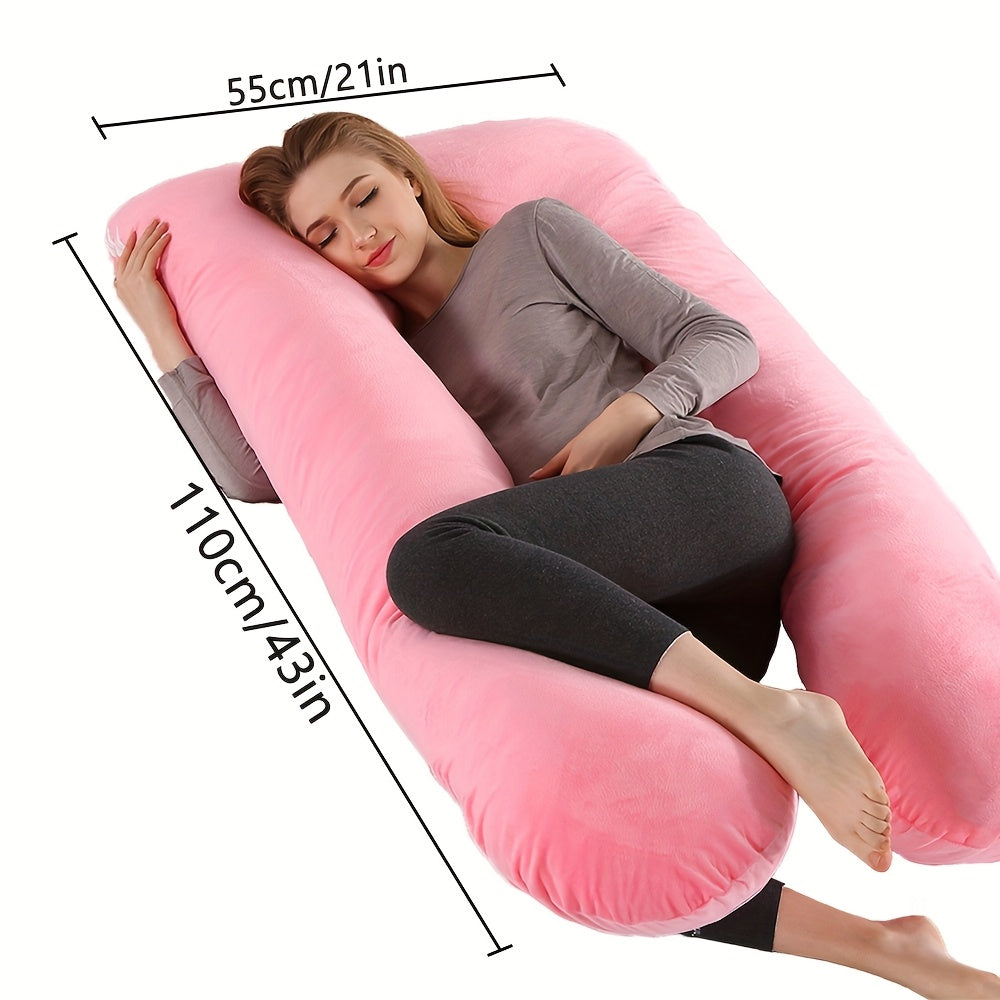 Pregnancy Pillow J Shaped Full Body Pillow with Velvet Cover, 60 Inches Maternity Pillow for Pregnant Women Back, Legs And Belly Support, As Halloween, Chrismas Gift
