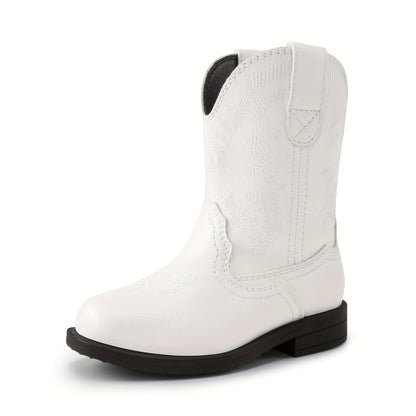 DREAM PAIRS KIDS Offers Cowboy Boots for Toddlers, Suitable for Both Boys And Girls, Featuring a Western Style with a Square Toe And Mid-Calf Design