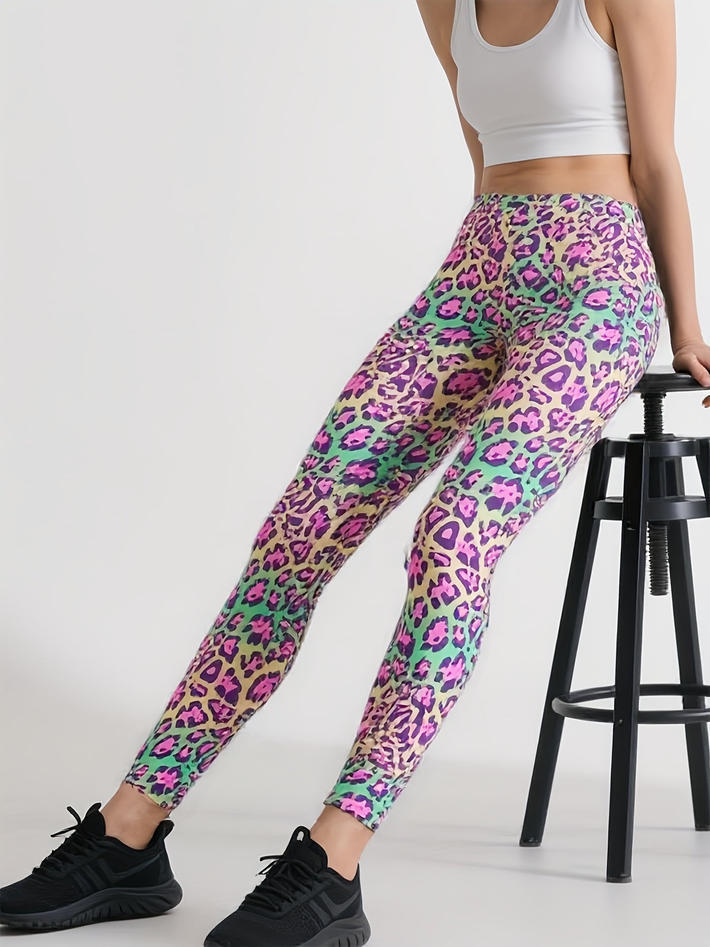 Random 5pcs Women Prints Stretchy Leggings