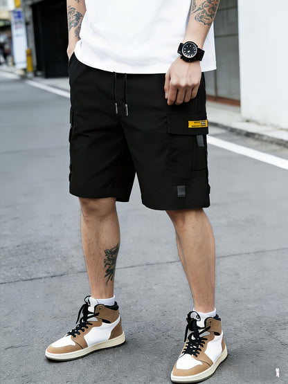 3pcs Men's Cargo Shorts with Multi-Pocket & Drawstring Waist - Lightweight Loose-Fit Shorts Suitable for Outdoor,, Streetwear, Casual Wear - Summer Shorts with Utility Belt for Daily Use and Gift Choice