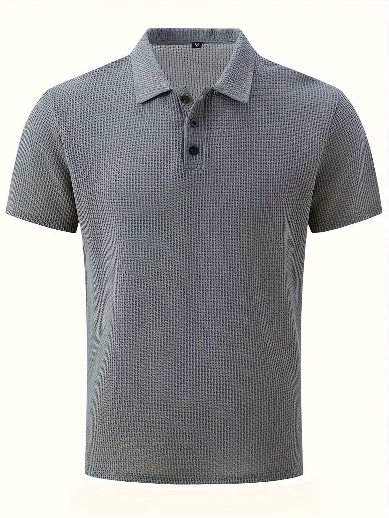 Men's Ice Silky Elastic Solid Short Sleeved Lapel Golf Shirt, Summer Outdoor Cool Polo Shirt T-shirt, Men's Gift