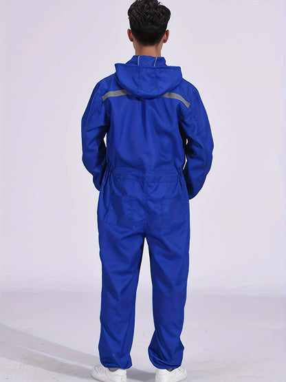 One-Piece Workwear Set with Multiple Zippered Pockets, Comfortable Fit, Machine Washable, And All-Season for Gardening, Post Office, And Auto Repair Shops