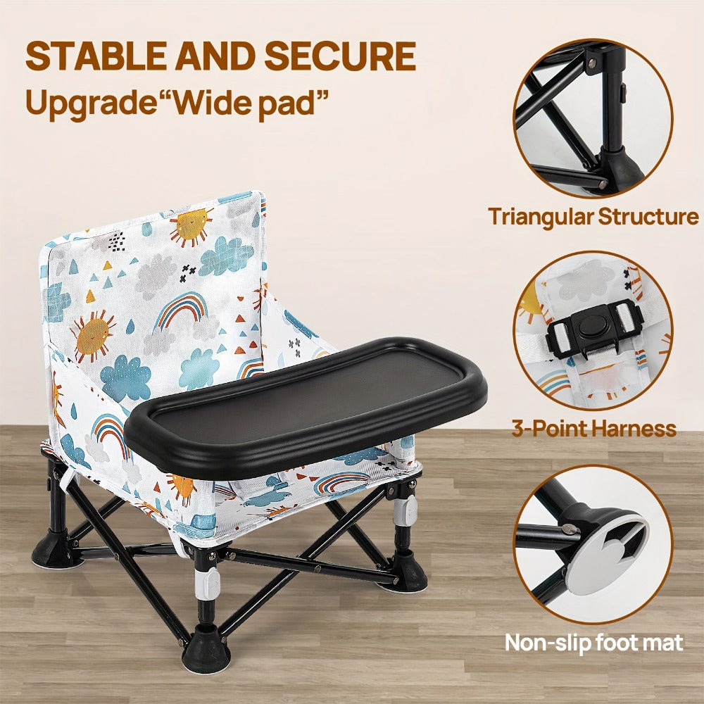 Portable Baby Dining Chair - Foldable Camping Tray Seat