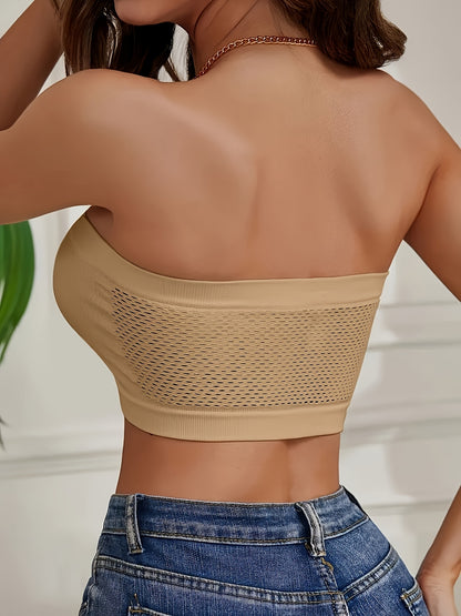 Set of 5 Women'S Front-Closure Push-Up Bras - Comfortable Wire-Free Round Cup Design with Fixed Padding, Crafted from Medium-Stretch Nylon, Available in Solid Colors (No Underwire), Ideal for Wire-Free And Push-Up Options, Hand Washable