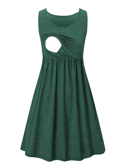 Women'S Maternity Casual Nursing Dresses Sleeveless Comfy Breastfeeding Dress
