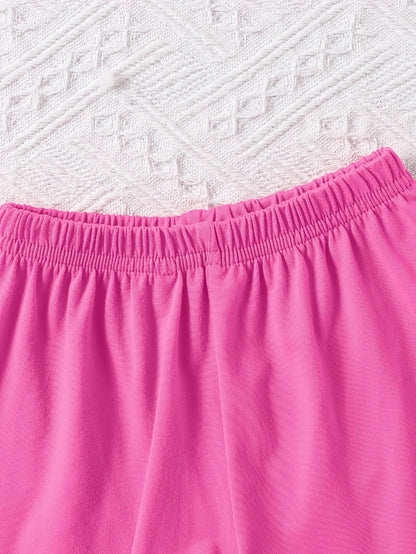 Girls' Casual Outfit Set - Short Sleeve Summer 0693