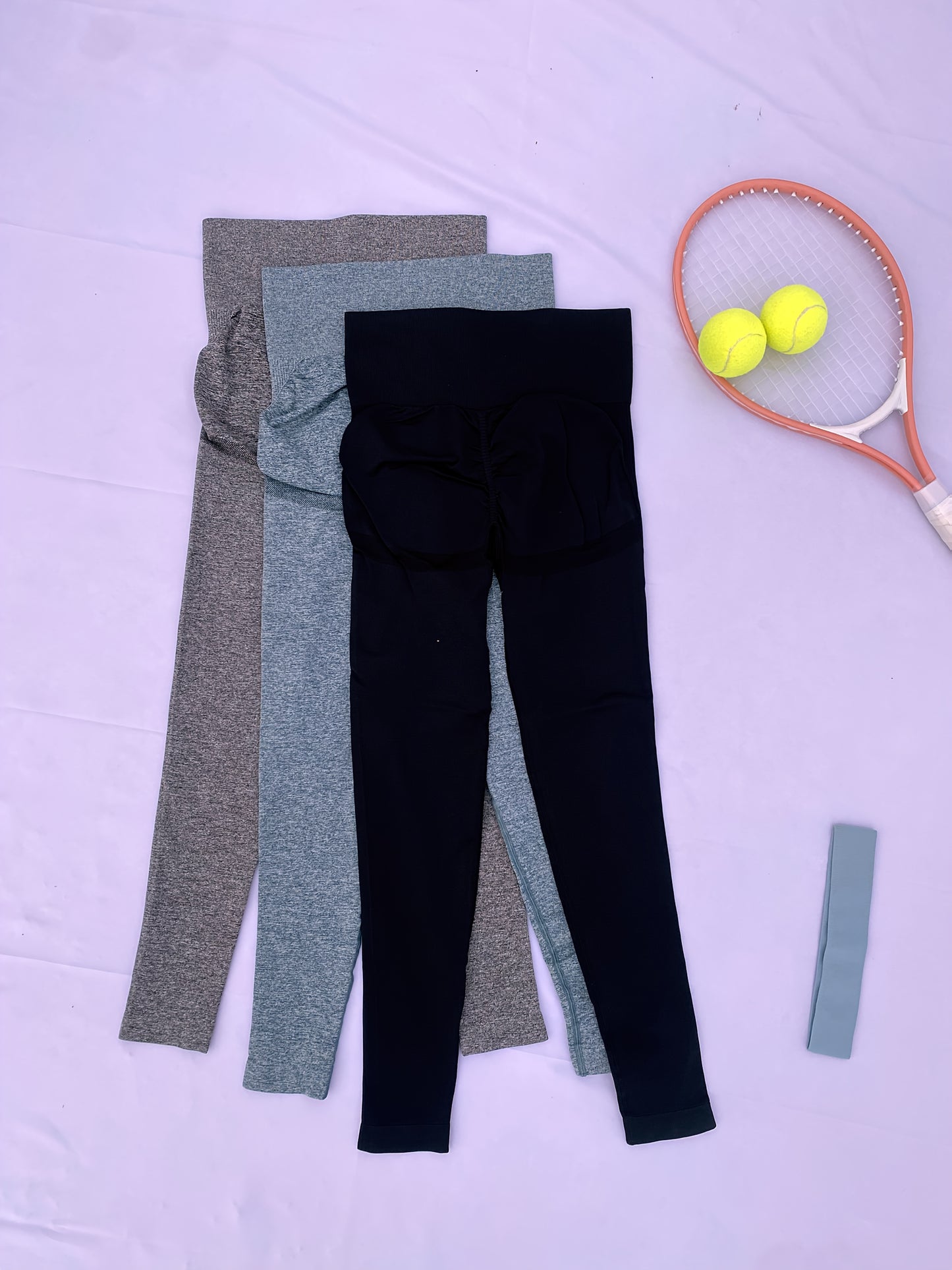 3pcs Women Seamless Soft Sports Leggings, High Waisted Workout Gym Yoga Pants, Women's Activewear
