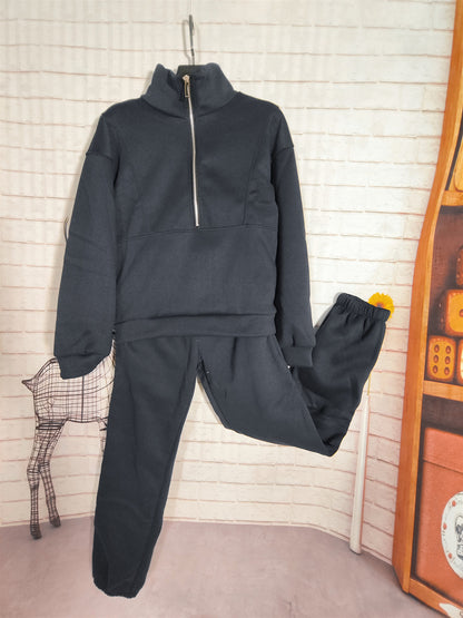 A Set of Autumn And Winter European And American Women'S Two-Piece Suits, Sweatshirts, Trousers, Fleece Sports, Street Fashion And Casual Suits