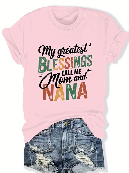 Plus Size - Plus Size - Short Sleeve Crew Neck T-Shirts for Plus Size Women (1XL-5XL) Featuring Patterns And Letter Designs, Made from Soft And Comfortable Fabric, Perfect for Festive Occasions, Making an Excellent Holiday Gift