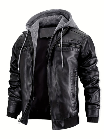 Men'S Stylish Jacket Featuring a Hood with Drawstrings, Several Zippered Pockets, Comfortable Ribbed Cuffs, Wind-Resistant for Outdoor Use, Perfect for Casual Streetwear, Suitable for Everyday Outings, And Makes an Excellent Gift