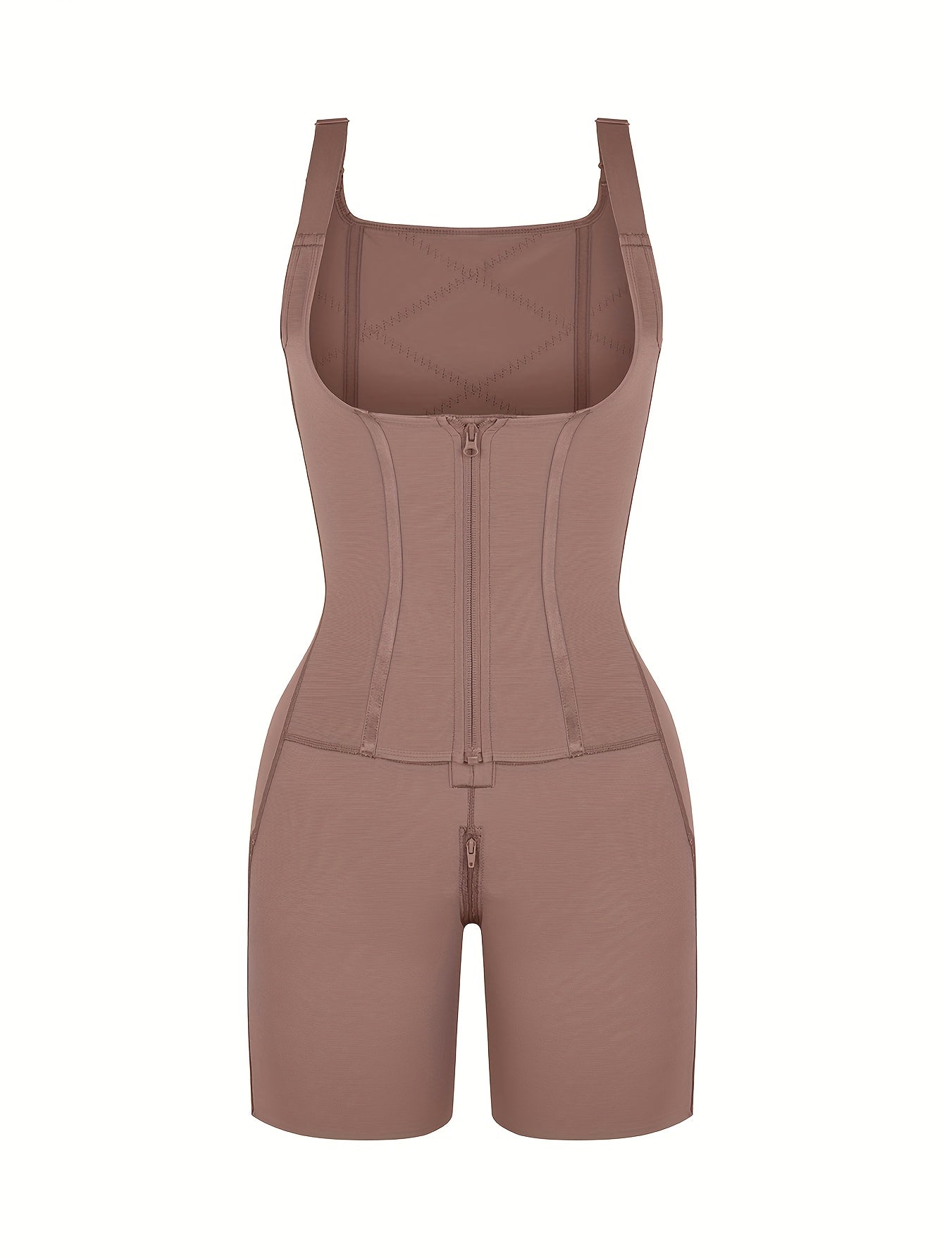 Women' 2-in-1 High Compression Spandex Bodysuit Shapewear Suit - Adjustable Abdomen Trimmer & Hip Enhancer, Full Body Tummy Control Shaper with Tummy Control, Postpartum, Workout & Casual Attire (No Chest Pads)