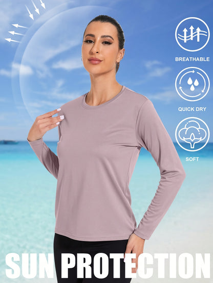 10pcs Women's Round Neck Casual Breathable Quick-drying Sports Long-sleeved T-shirt Set for Fitness, Tennis, Basketball, And Outdoor Exercise.