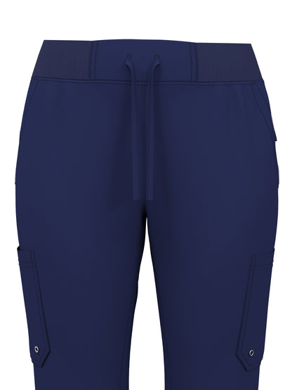 Scrub Pants for Women Jogger Pants with 5 Pockets Rib Waistaband Light Ultra Soft 4 Way Stretch 423