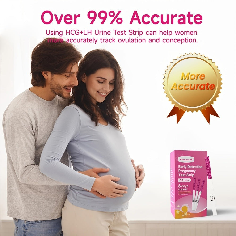 HCG Pregnancy Test Strips Kit - 25 50 or 100-Piece Home Test Options