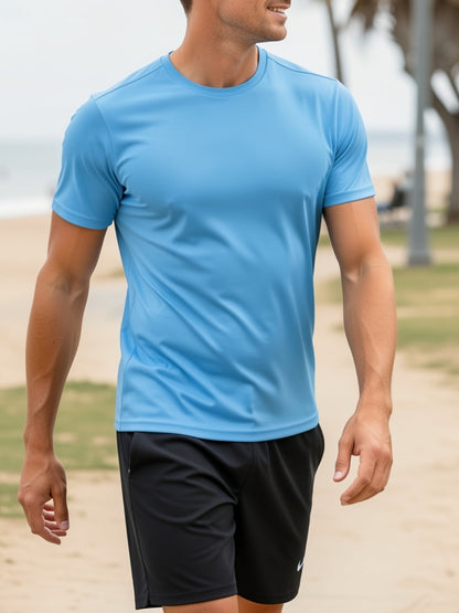 Men's Performance T-Shirt - Crew Neck Short Sleeve Everyday Style