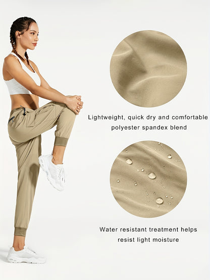 Women'S Cargo Joggers Hiking Pants Lightweight Quick Dry Camping 50+ Zippered Pockets