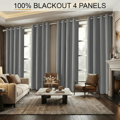 Nursery Curtain Panels, Nursery Curtain Panels, 4pcs Full Blackout Curtains, Thick Thermal Drapes for Bedroom & Living Room