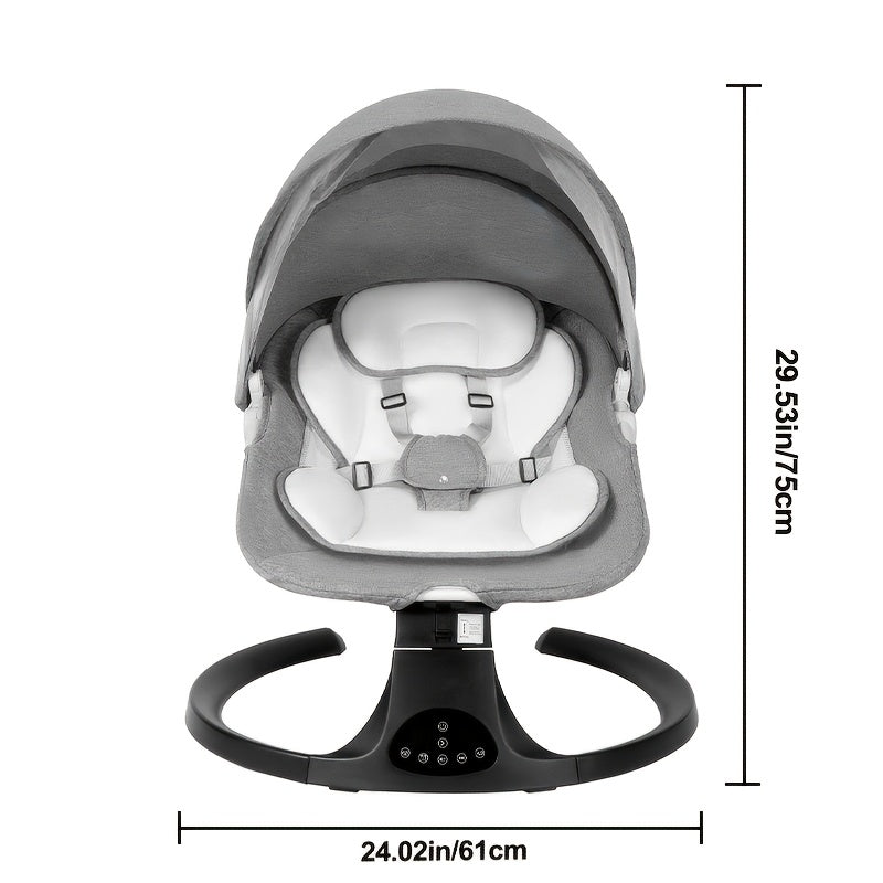 Infant Swing Featuring 5 Speeds, 10 Soothing Lullabies, And a 15-Point Safety Harness. Ideal for Indoor And Outdoor Settings, It Allows Mothers to Have Their Hands Free. It'S Lightweight, Easy to Fold And Store