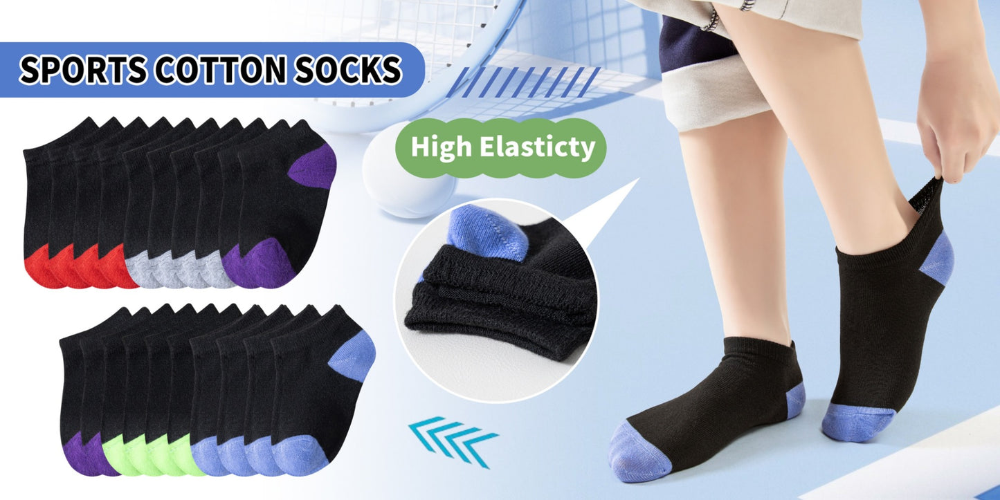 Kids' Athletic Ankle Socks - 20-Pair Pack