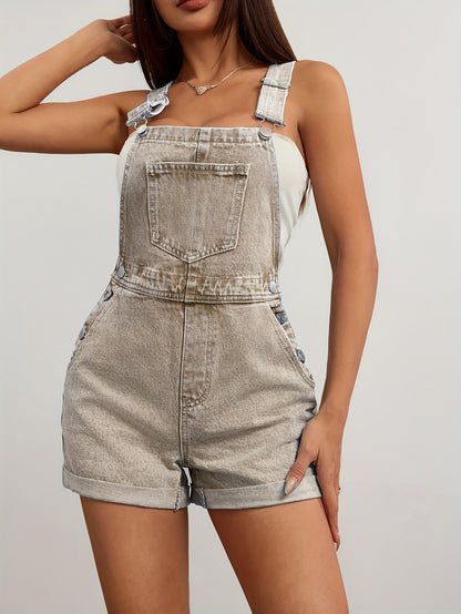 Women's Shoulder Strap Jumpsuit Shorts