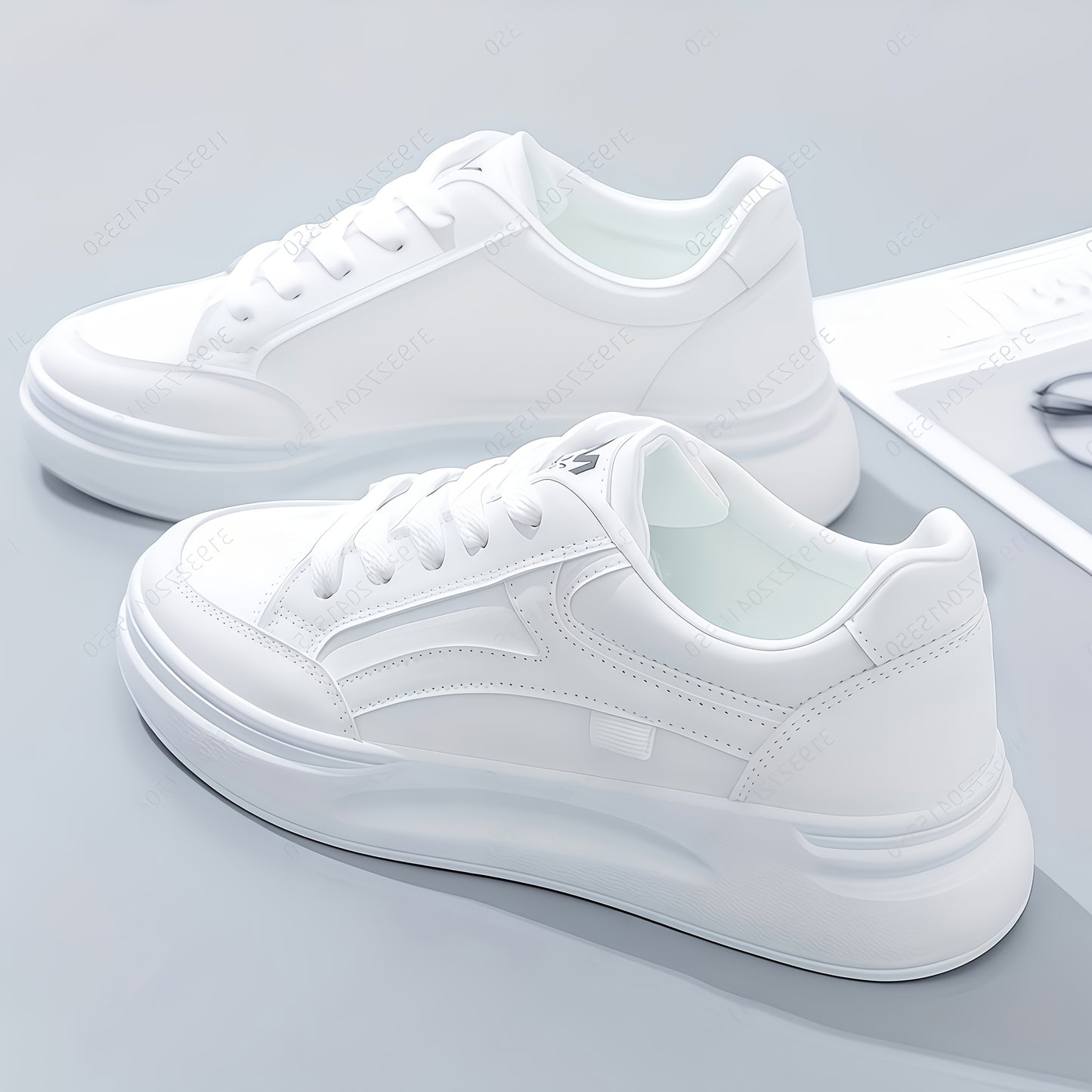 Women's Retro Low-Top Sneakers - Thick Platform Sole Anti-Slip Sole & Breathable Fabric Upper, Lace-Up Round Toe White Suitable for Running, Gym, Casual Wear, - Versatile Sneakers, Women Shoes