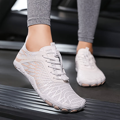 Women's Versatile Quick-Dry Sneakers: Lightweight, Non-Slip, Breathable Striped Aqua Shoes for All-Season Outdoor Adventurew Slip Lace Up Casual Shoes