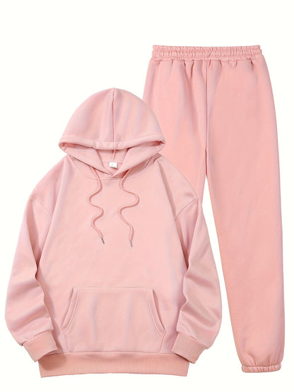 Two Piece Set Women Outfits Women'S Summer Hoodie And Printed Sweatpants Set, Lightweight And Breathable, Machine Washable, Pocket Details, Women'S Fitness Room Sportswear, Summer Outfits For Women, Women Clothing
