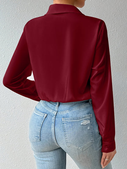 2pcs Women's Long-Sleeve Shirt Bodysuit