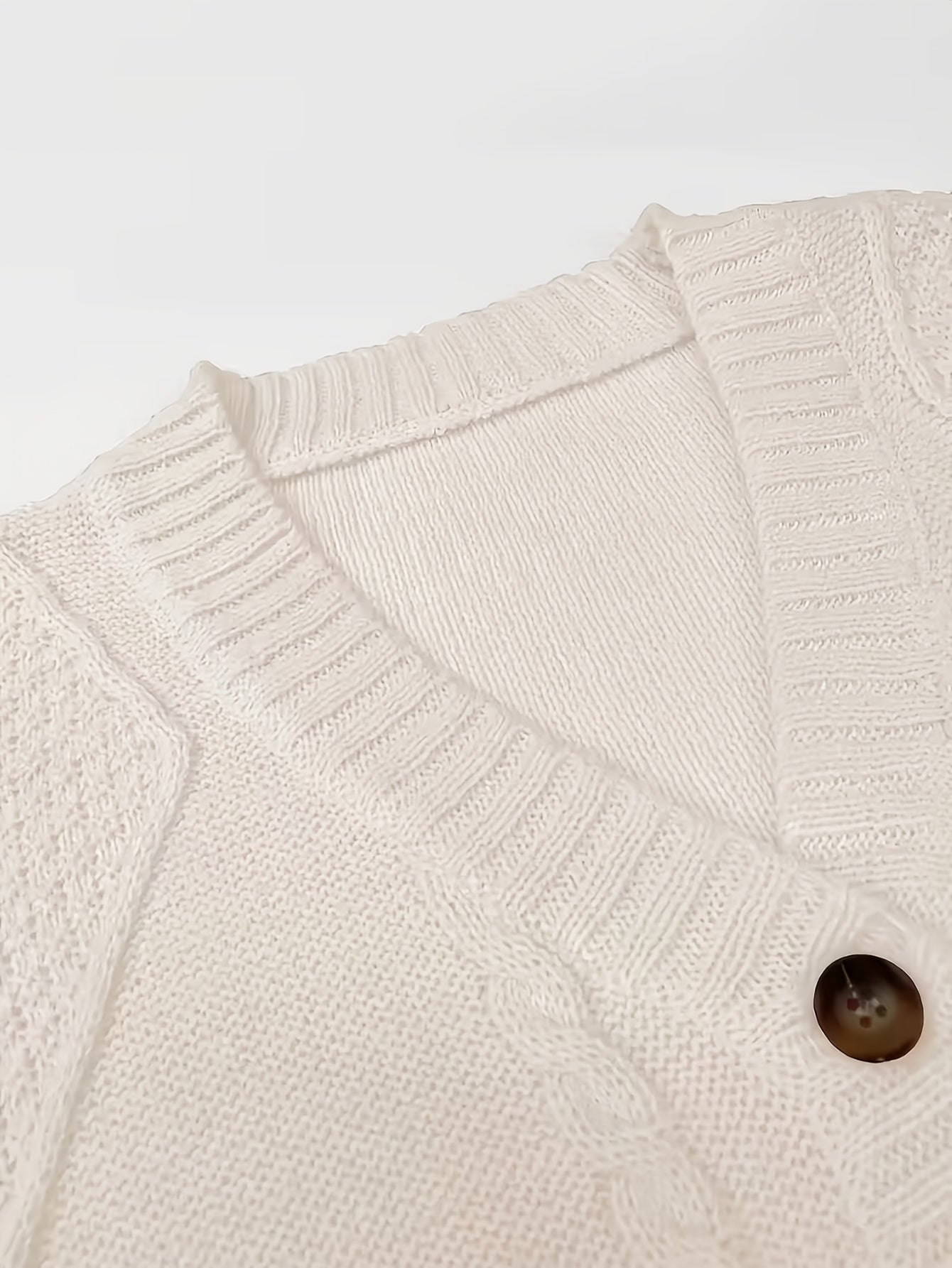 [Cozy Cable Cardigan] Plus Size - Cozy Plus Size Cable Cardigan - Soft Long Sleeve Open Front Layer for Comfortable Everyday Wear