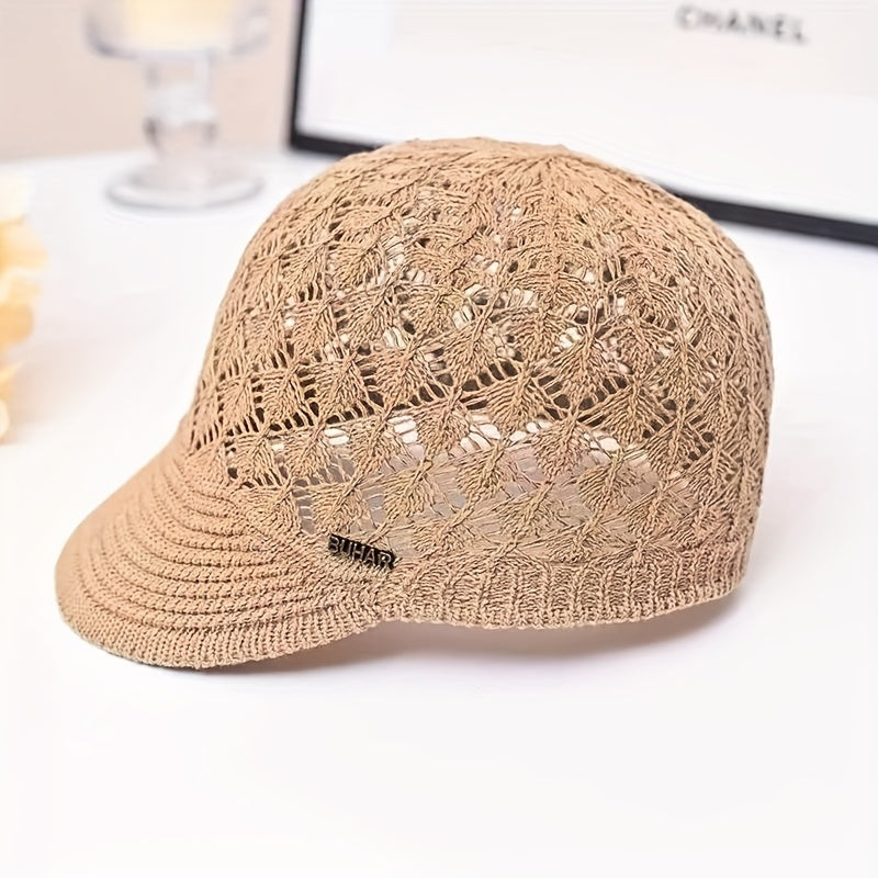 4pcs Lightweight Breathable Women Beret Hats, Foldable Portable Design for Easy Storage and Carrying, Non-elastic Snug Fit Design to Fit Head Circumference Stably, Machine Washable for Labor-free Daily Cleaning and Repeated Use, Delicate Jacquard Wov