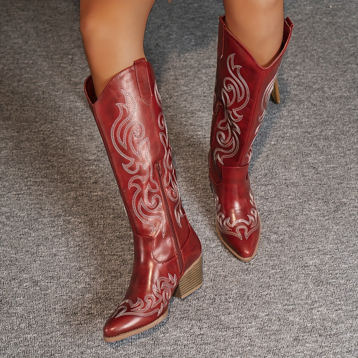 Women's Retro Embroidered Horse Riding Western Women's Boots Vacation Style Music Festival Travel Leisure Style Women's Shoes, Women Shoes