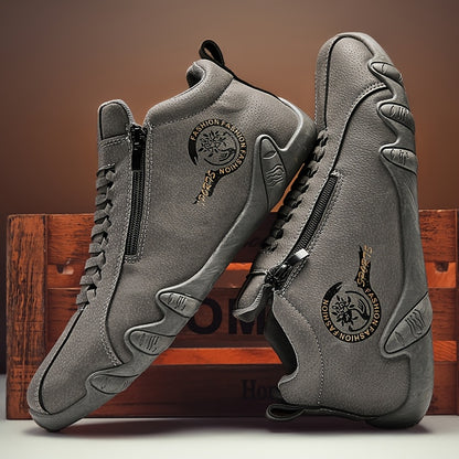 [sneakers] A Pair of Men'S Cross Training Shoes with Side Zipper Design, Lightweight And Comfortable, Suitable for Outdoor Sports, Travel, And Driving Activities