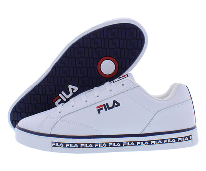 Fila Original Court Leather Mens Shoes Color: White/Navy/Red