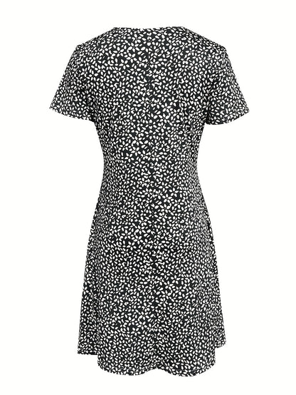 Women's Spring And Summer Printed Mom Style Casual Vacation Beach Versatile Dress