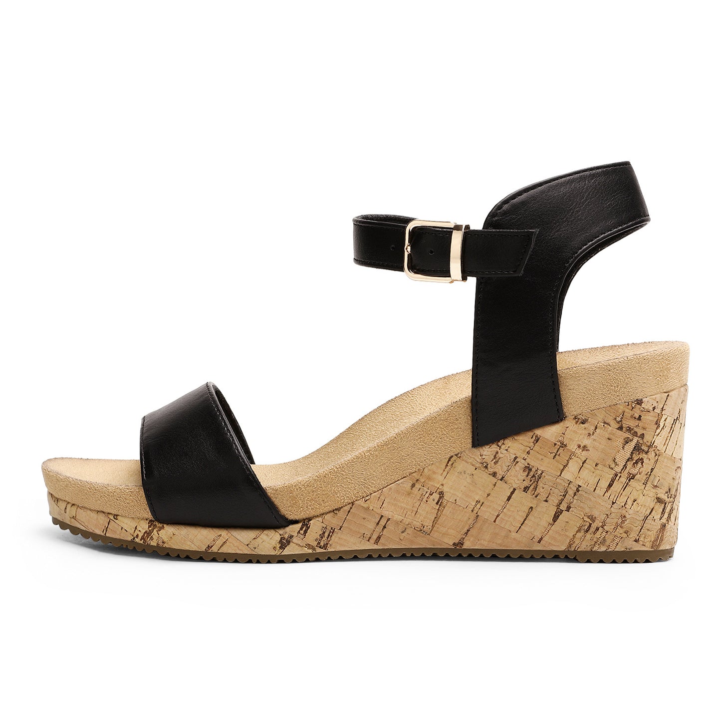 Women's Open Toe Buckle Ankle Strap Platform Wedge Sandals Durable Versatile Style for party, dance, shopping, walk, office, beach stylish look, Classic and versatile style Women Shoes, Womens Sandals