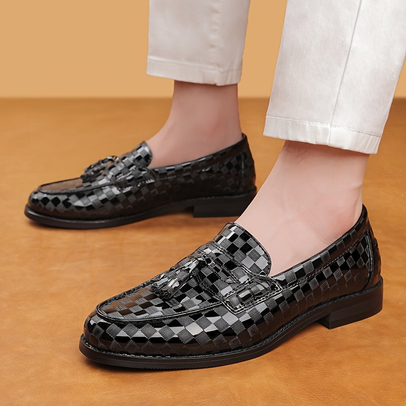 Men's Slip-On Business Casual Loafers - All-Season, Plus Size Available, Genuine-Like Upper (Genuine) - British Style s for Office, Formal & Casual Attire - Pointed Toe & Cushioned Insole (8670)