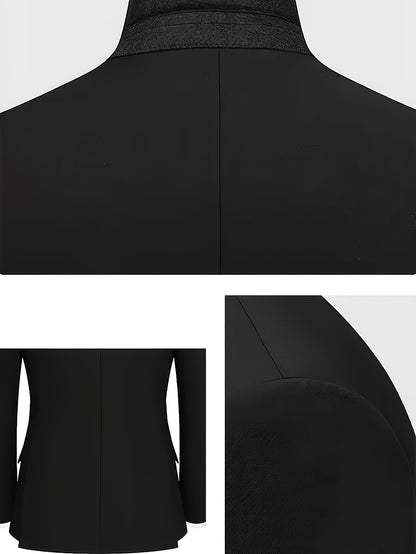 1pc Single Men'S Suit Jacket - Business Professional Formal Suit/ Spring/Autumn Slim-Fit Men'S Suit/ Office/ Party/ Wedding/ Banquet Business Jacket Coat