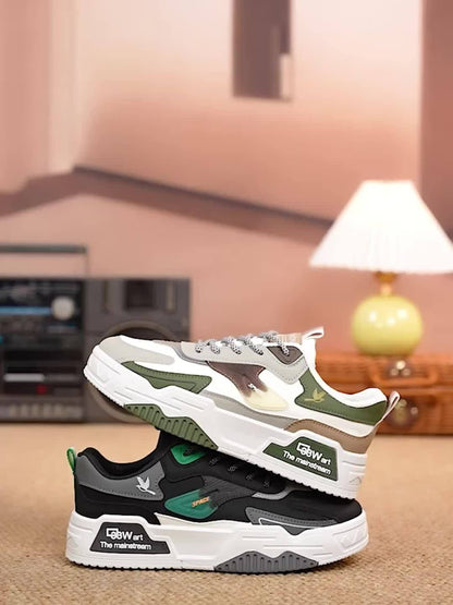 Sneakers, A Pair Of Men's Skateboard Shoes with A Thick Sole And Trendy Design, Suitable for Sports And Leisure Travel