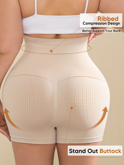 Women's High-Waist High-Stretch Belly Support Fabric with Abdominal Functionality, Ribbed Back Support Maternity Shorts, Comfortable and Breathable Suitable for the Full Pregnancy Cycle, Maternity Clothing|Breathable Fabric|Elastane Fabric