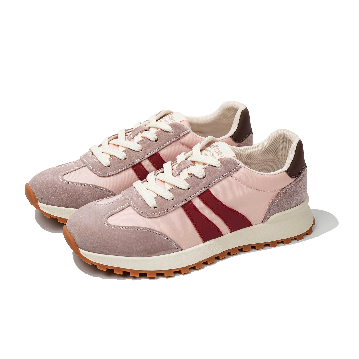 Women's Genuine Leather Chunky Lug Sole Lace Up Running Shoes Casual Designed Fashion Sporty Sneakers AA1127n