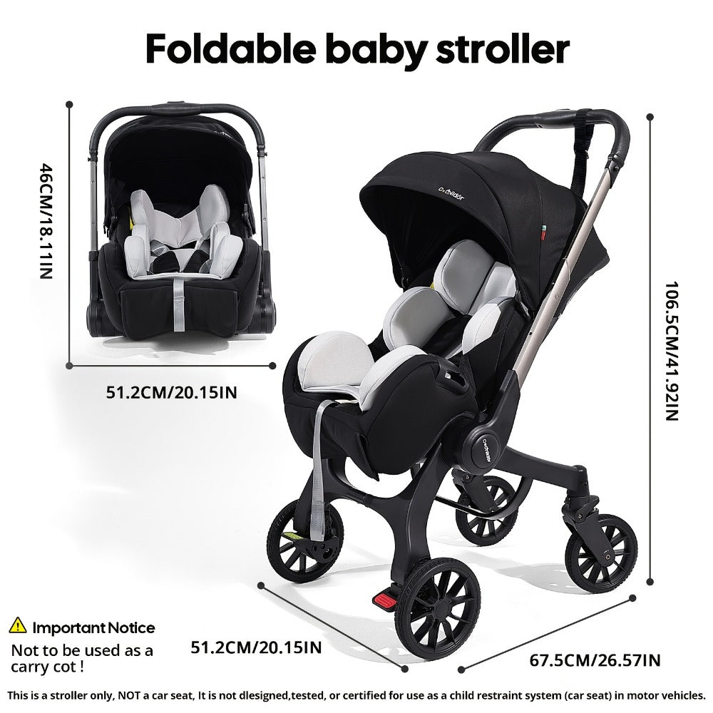 Baby Stroller - Foldable Adjustable Travel Metal