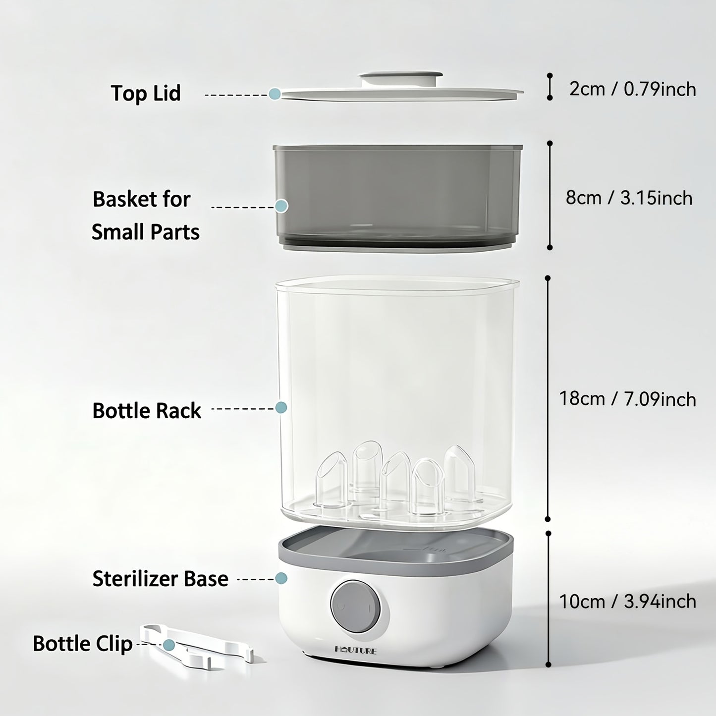 Bottle Sterilizer, Esterilizador De Biberones, Steam Sterilizer 99.9% Sterility, One-Button Operation BPA-Free. Sterilizer For Baby Stuffs, Newborn Baby Essentials Must Haves